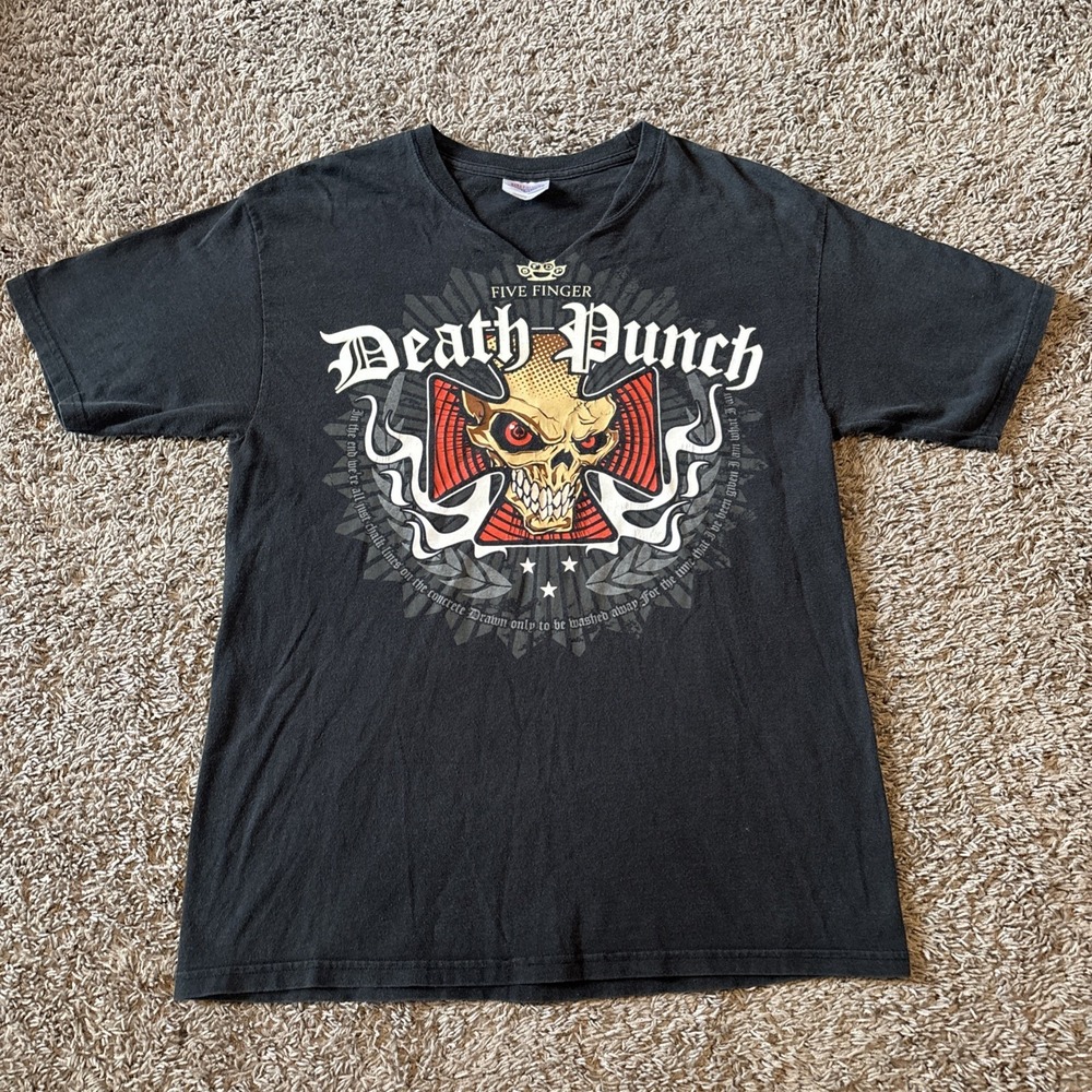 Vintage FIVE FINGER DEATH PUNCH Concert Band HEAVY METAL TEE T SHIRT‎ Medium M